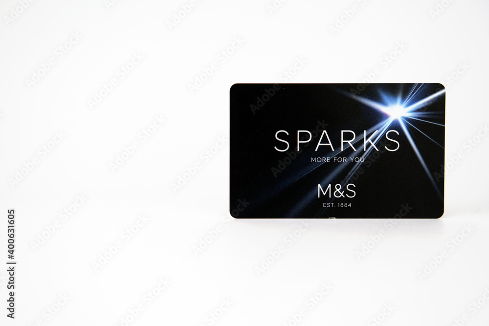 M&S sparks card. It is personalised offers members clubcard. Isolated