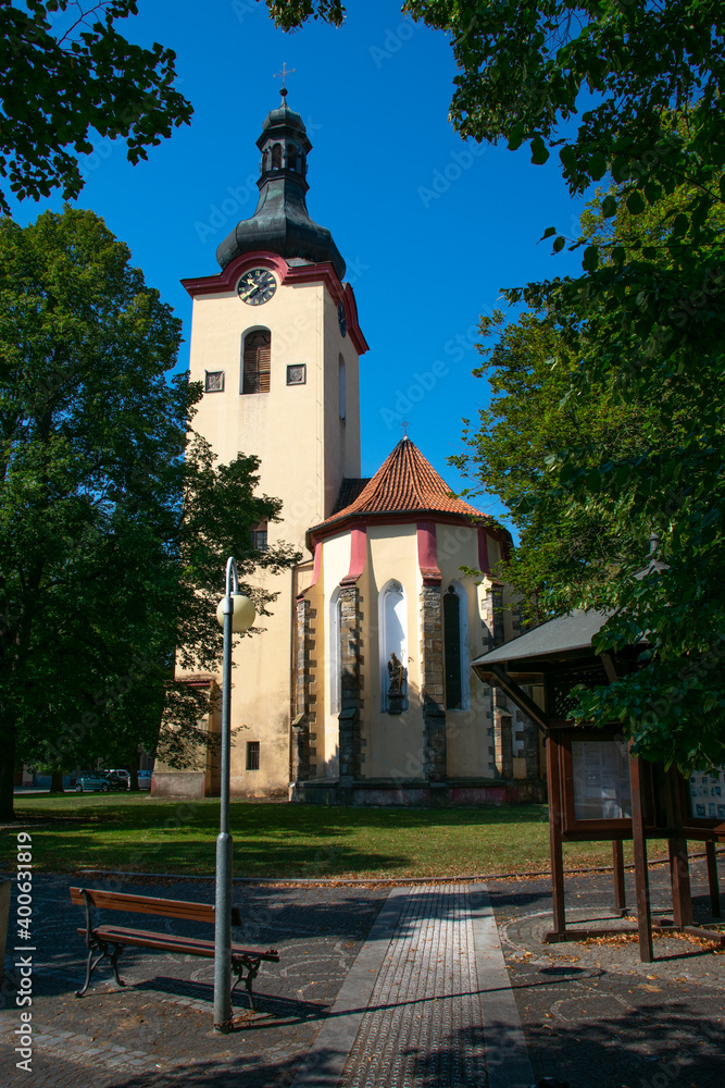 Fototapeta premium Church in Budyne nad Ohri, Czech republic