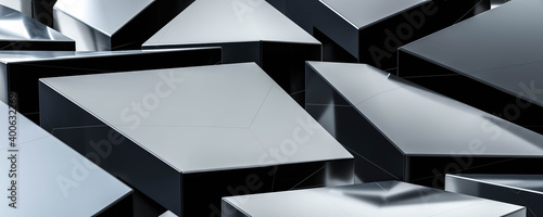Fotografija modeen minimalistic black cubic abstract geometric shapes background wallpaper 3