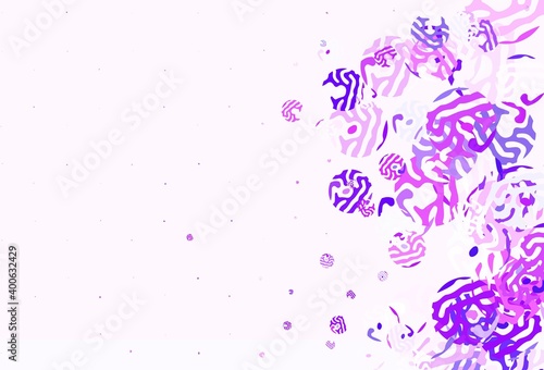 Light Purple vector background with abstract shapes.