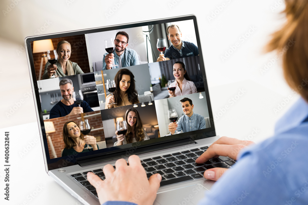 Woman Video Chatting On Laptop Woman Video Chatting On Laptop