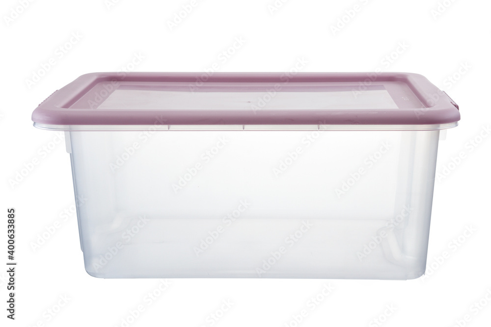 Empty transparent plastic box isolated on white Empty transparent plastic box isolated on white