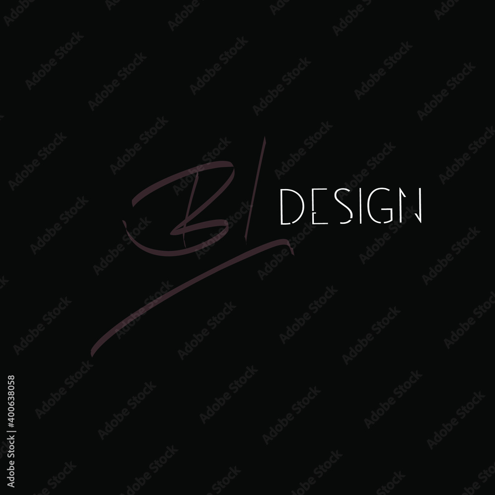 BL initial handwriting black blackground BL initial handwriting black blackground