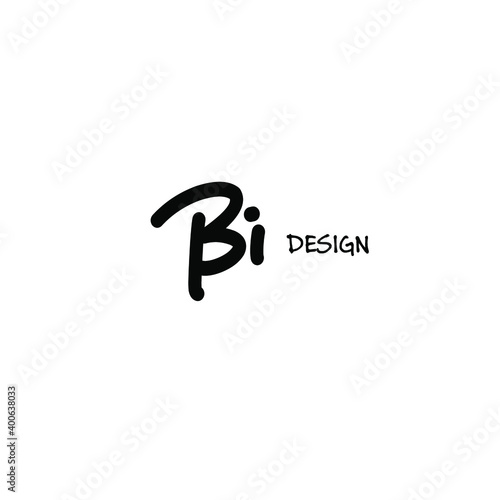 Bi initial handwriting white background