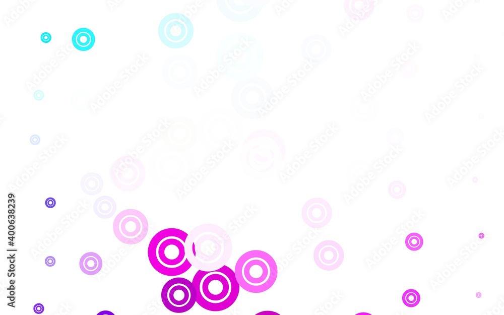 Light Pink, Blue vector texture with disks.