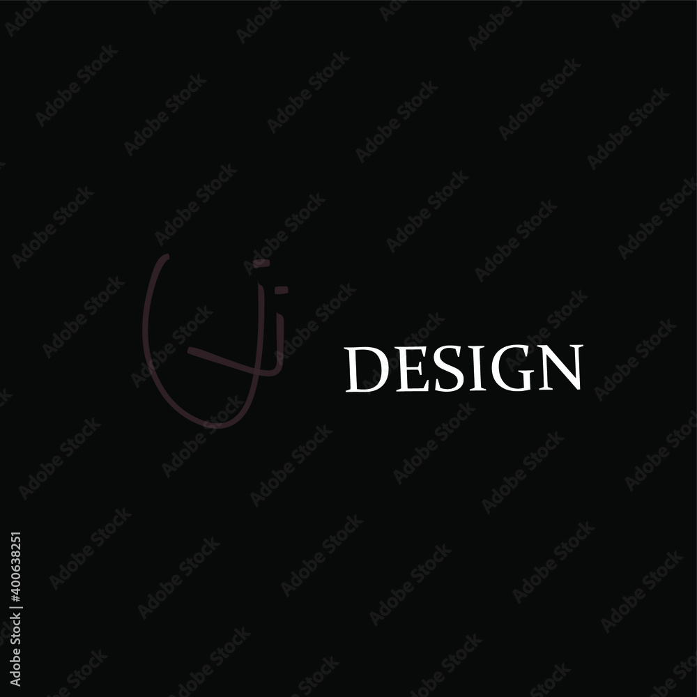 Fototapeta premium jj initial handwriting black background