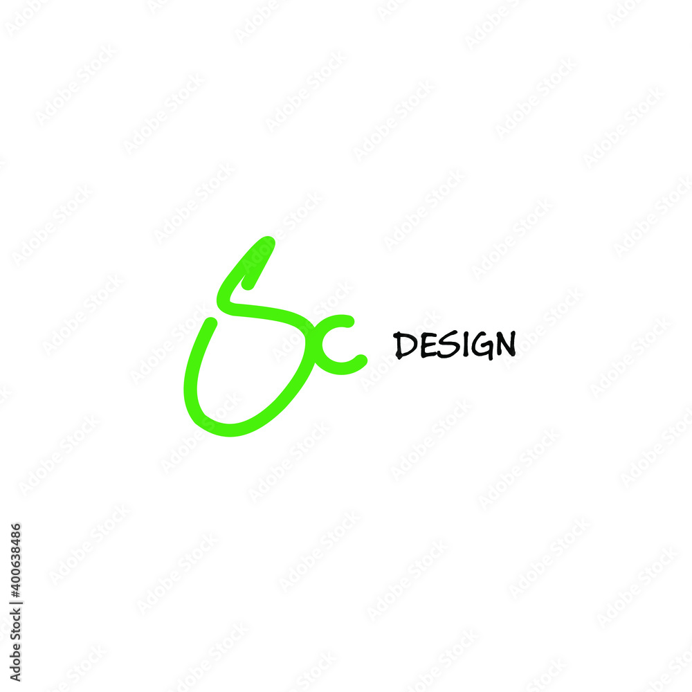 Sc green initial handwriting white background Sc green initial handwriting white background