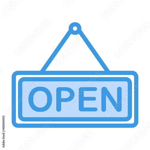 Open icon vector illustration in blue style for any projects