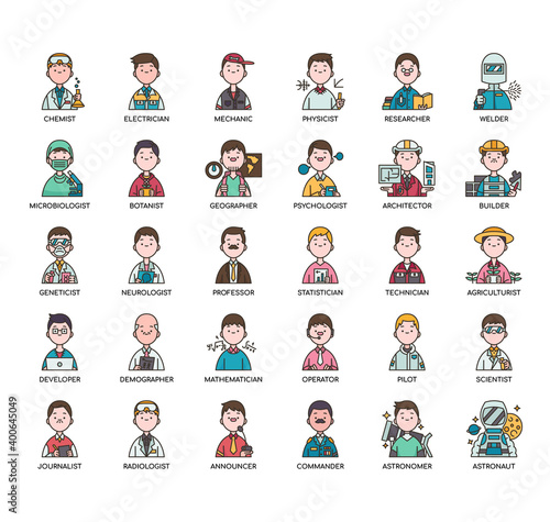 Sci-Fi Occupation (Man), Thin Line and Pixel Perfect Icons