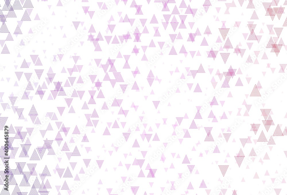 Light Purple, Pink vector background with triangles, circles.