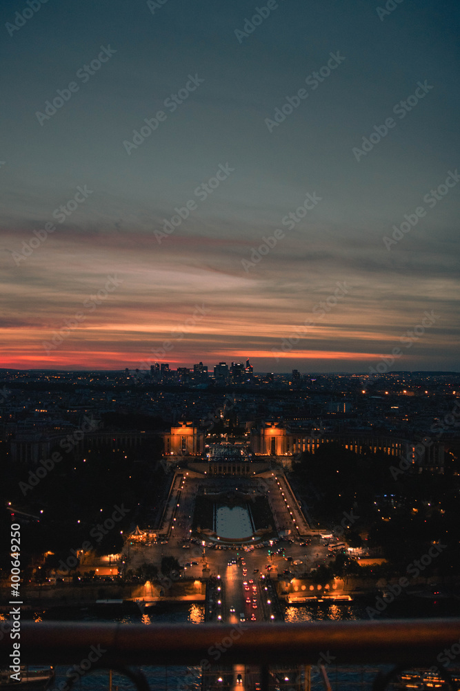 Sunset view from the Eiffel Tower