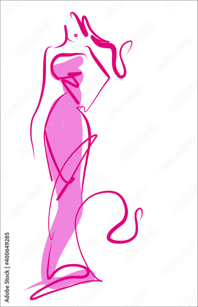 VECTOR Background with the beautiful young woman in dress VECTOR Background with the beautiful young woman in dress