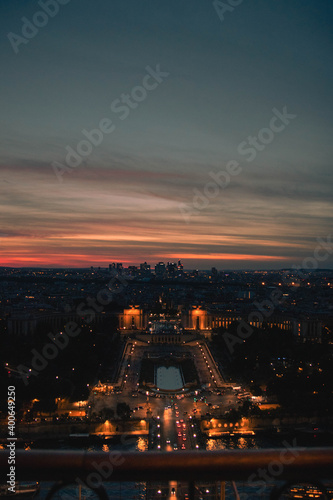 Sunset view from the Eiffel Tower