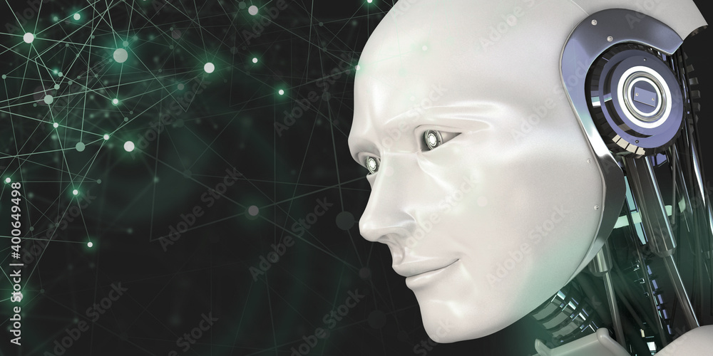 Artificial intelligence robot illustration. 3d rendering of high technology concept. Artificial intelligence robot illustration. 3d rendering of high technology concept.