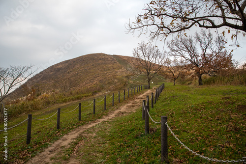 Scenery of Hiraodai in Kitakyushu at dusk in winter photo