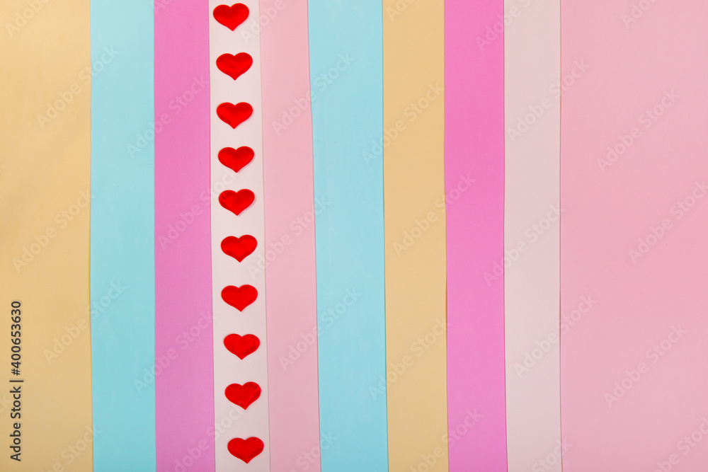 Multicolored background with a red heart. Multicolored background with a red heart.