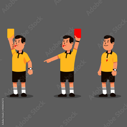 Man Soccer Referee Action Character Collection