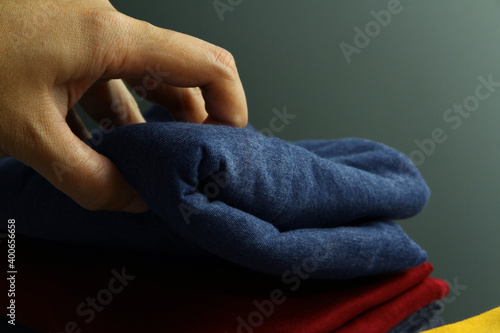 Close up of folded cloth photo