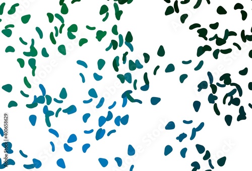 Light Blue, Green vector backdrop with abstract shapes.