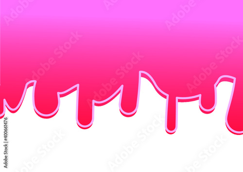 トロットロに垂れているチョコレート　ピンク色