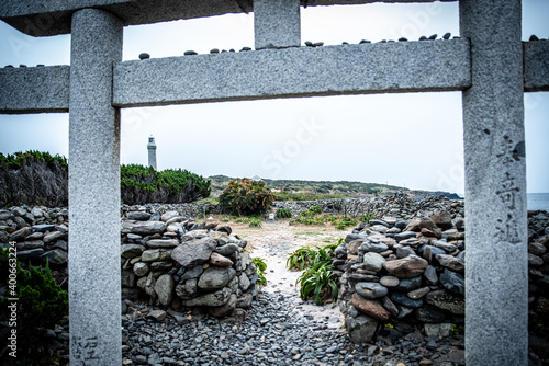 Tsunoshima Lighthouse in Shimonoseki City, Yamaguchi Prefecture photo