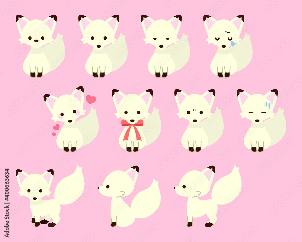 狐イラスト素材 : Fox illustration material 狐イラスト素材 : Fox illustration material