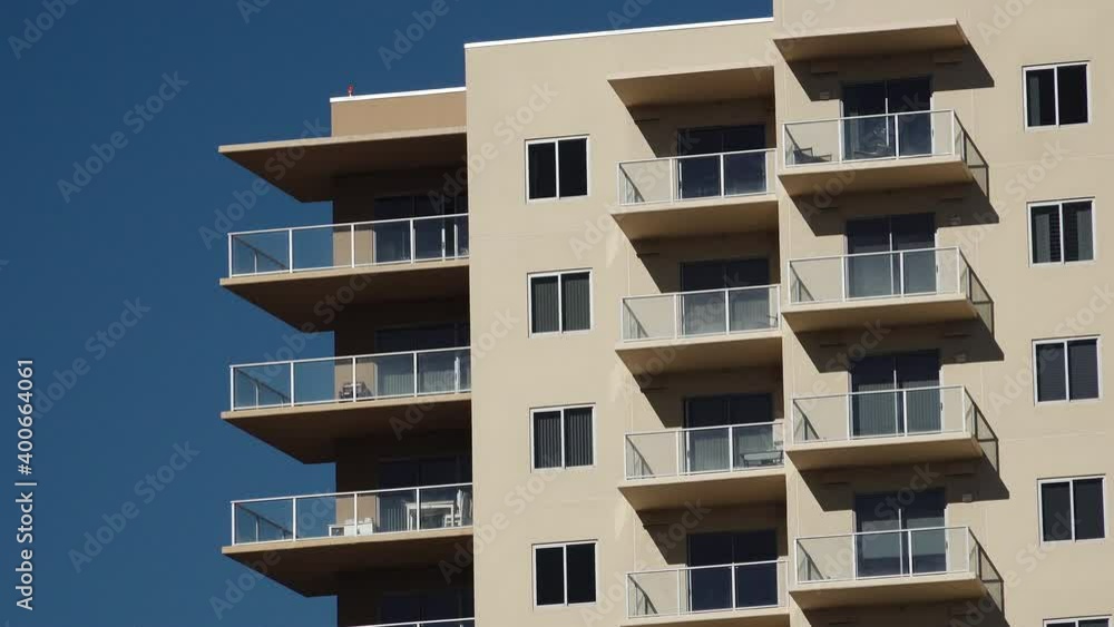 Exterior shot of a the penthouse suite on a high rise apartment Exterior shot of a the penthouse suite on a high rise apartment