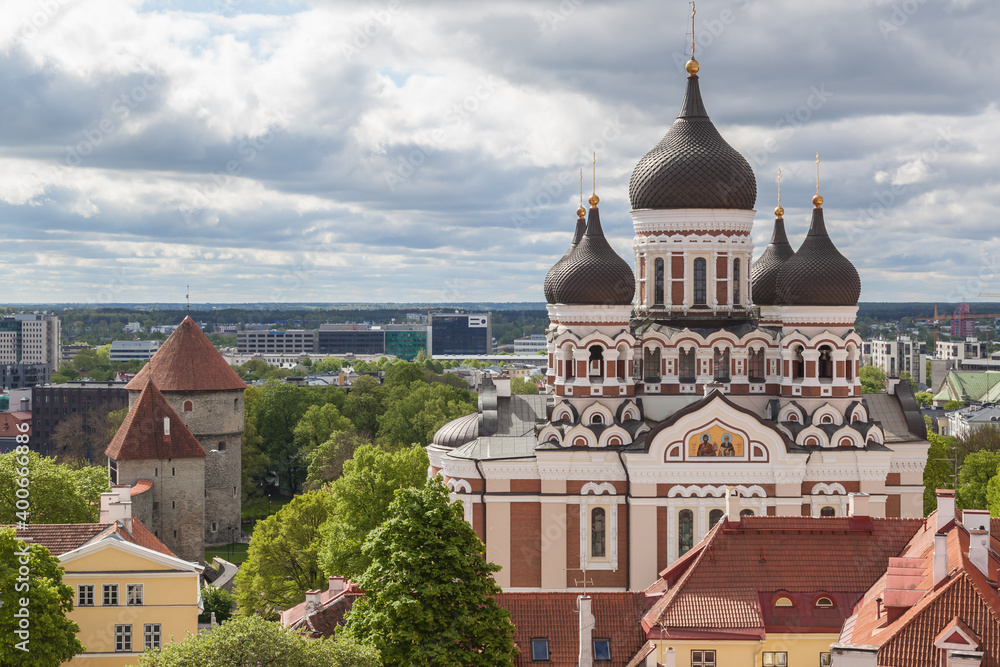 Alexander Nevsky Cathedral in the Tallinn Old Town, Estonia on May 17, 2016.
Built between 1894 and 1900, Alexander Nevsky Cathedral is Tallinn's largest orthodox cupola cathedral.