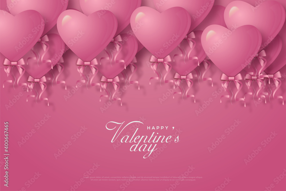 Happy Valentine's day with pink background