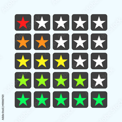 Vector symbol of one to five star ratings.