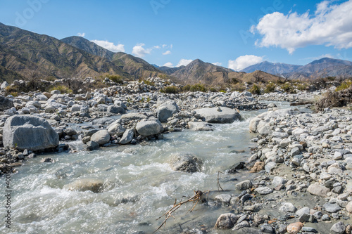 A narrow stream of water in Palm Springs, California