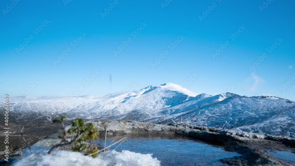 Timelapse of snowy Uludag mountain landscape Timelapse of snowy Uludag mountain landscape