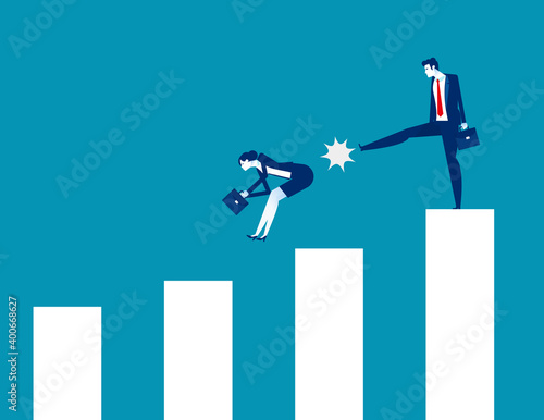 Business punish partnership. Business competition concept