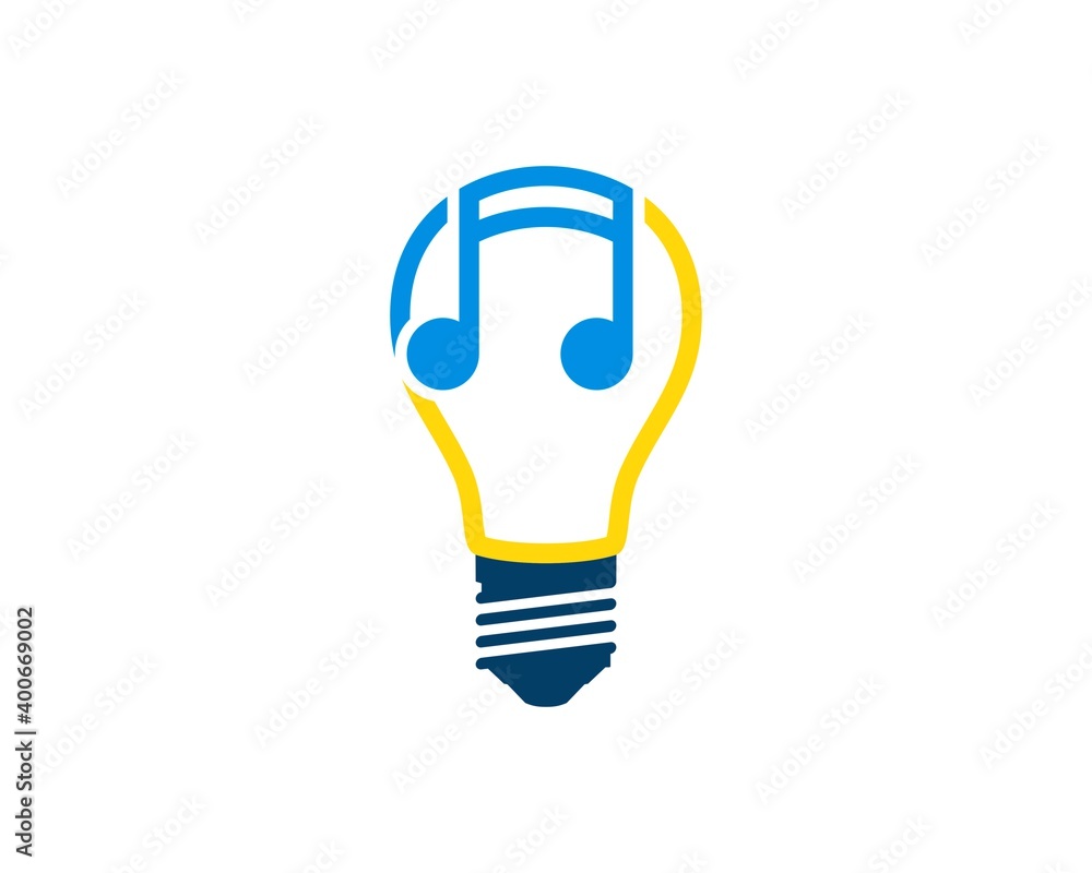 Electrical bulb with music note inside Electrical bulb with music note inside
