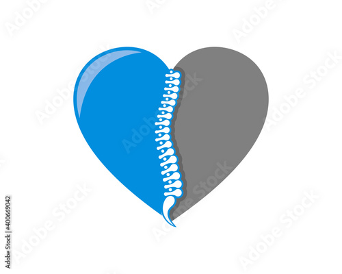 Healthy spine in the love shape