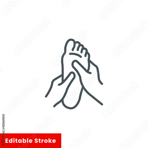 Foot massage line icon, medical and healthcare, barefoot care sign, vector graphics, a linear pattern on a white background, editable stroke eps 10.
