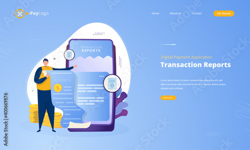 Transaction report for digital payment application concept