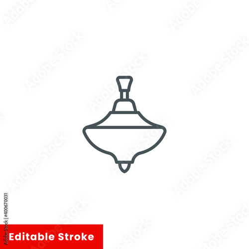 Humming top line icon, toy and play, whirligig sign, vector graphics, a linear pattern on a white background, editable stroke eps 10.