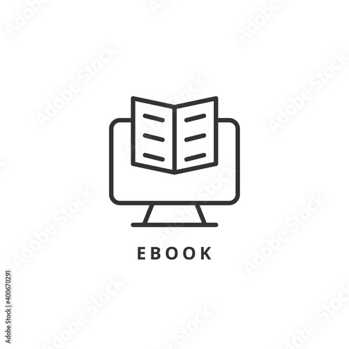 ebook icon vector illustration. ebook icon outline design.