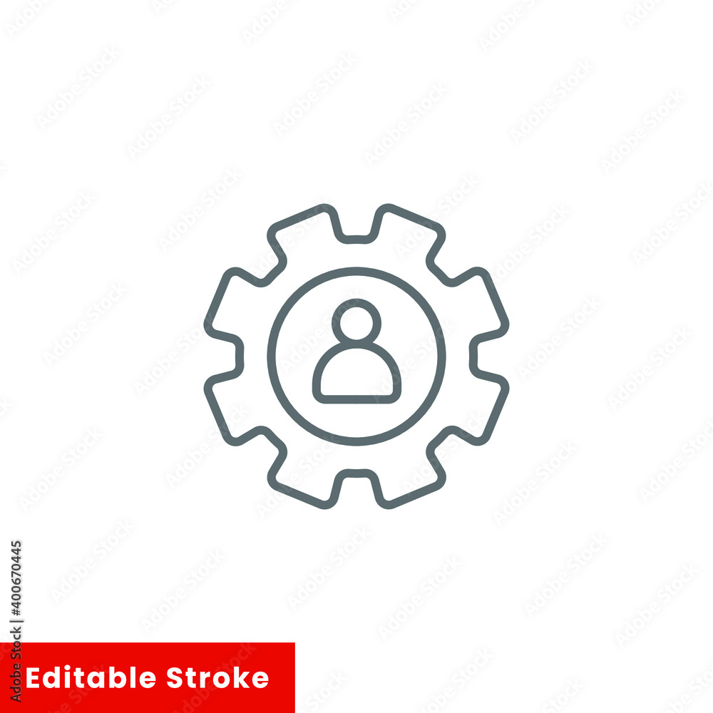 Profil setting line icon. Vector graphics, a linear pattern on a white background, editable stroke vector illustration eps 10 Profil setting line icon. Vector graphics, a linear pattern on a white background, editable stroke vector illustration eps 10