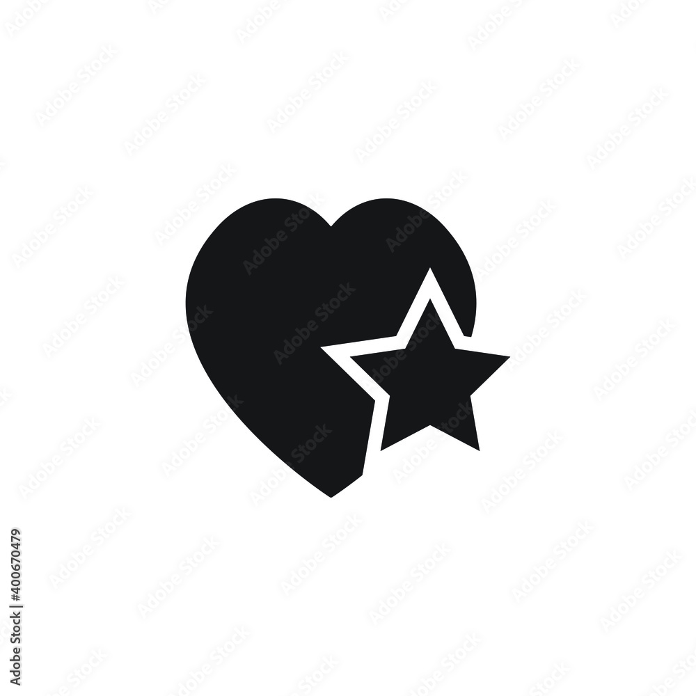Heart star icon design isolated on white background Heart star icon design isolated on white background