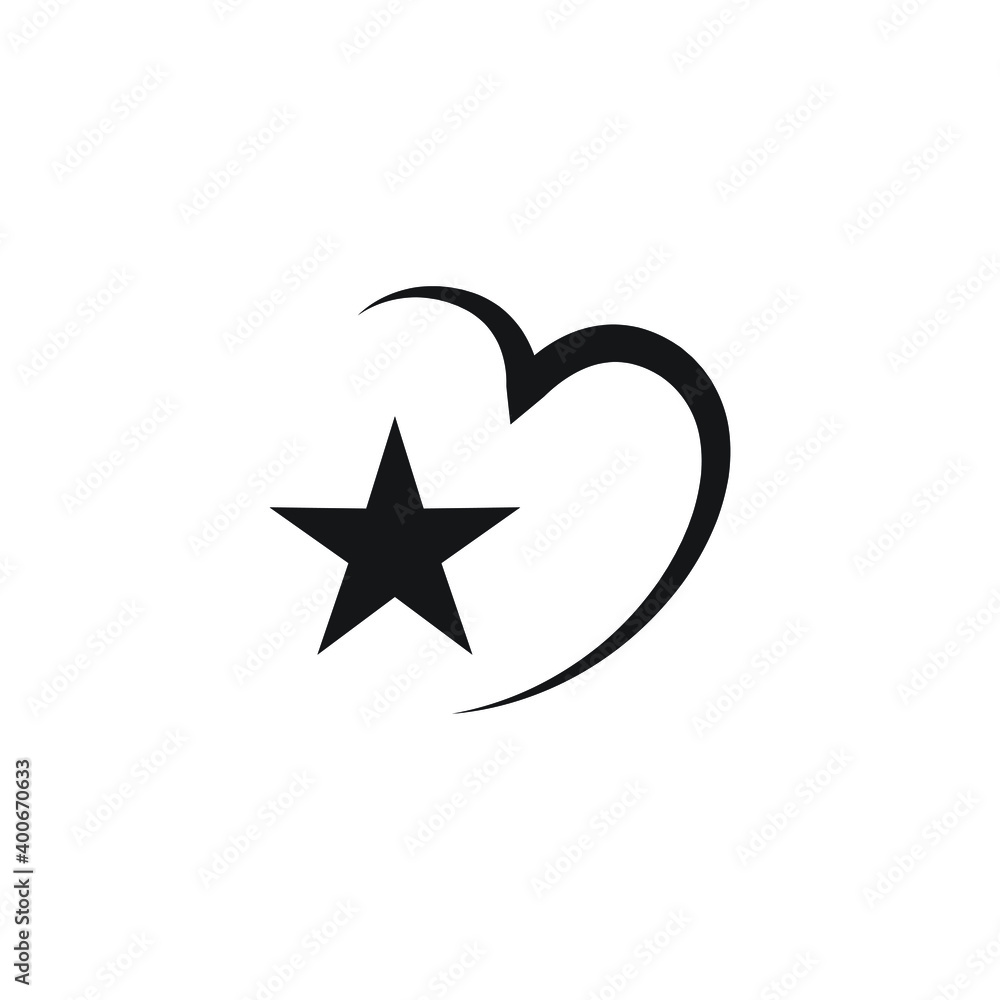 Heart star icon design isolated on white background Heart star icon design isolated on white background