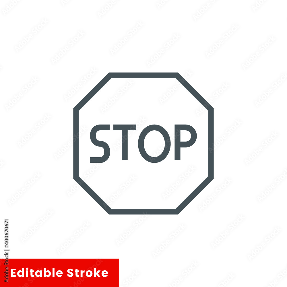 Stop line icon, Traffic regulatory and warning stop sign, vector graphics, a linear pattern on a white background, editable stroke eps 10. Stop line icon, Traffic regulatory and warning stop sign, vector graphics, a linear pattern on a white background, editable stroke eps 10.