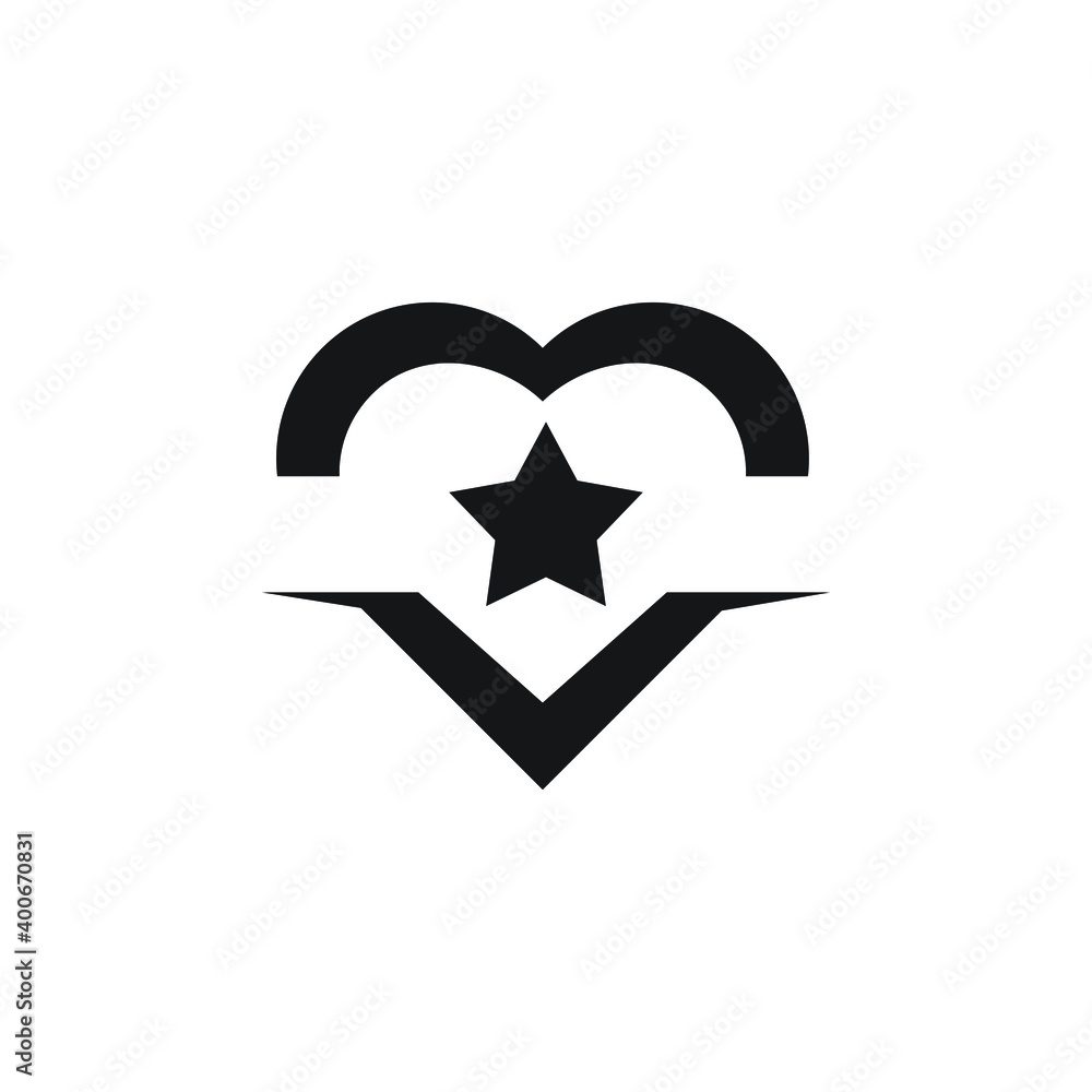 Heart star icon design isolated on white background Heart star icon design isolated on white background