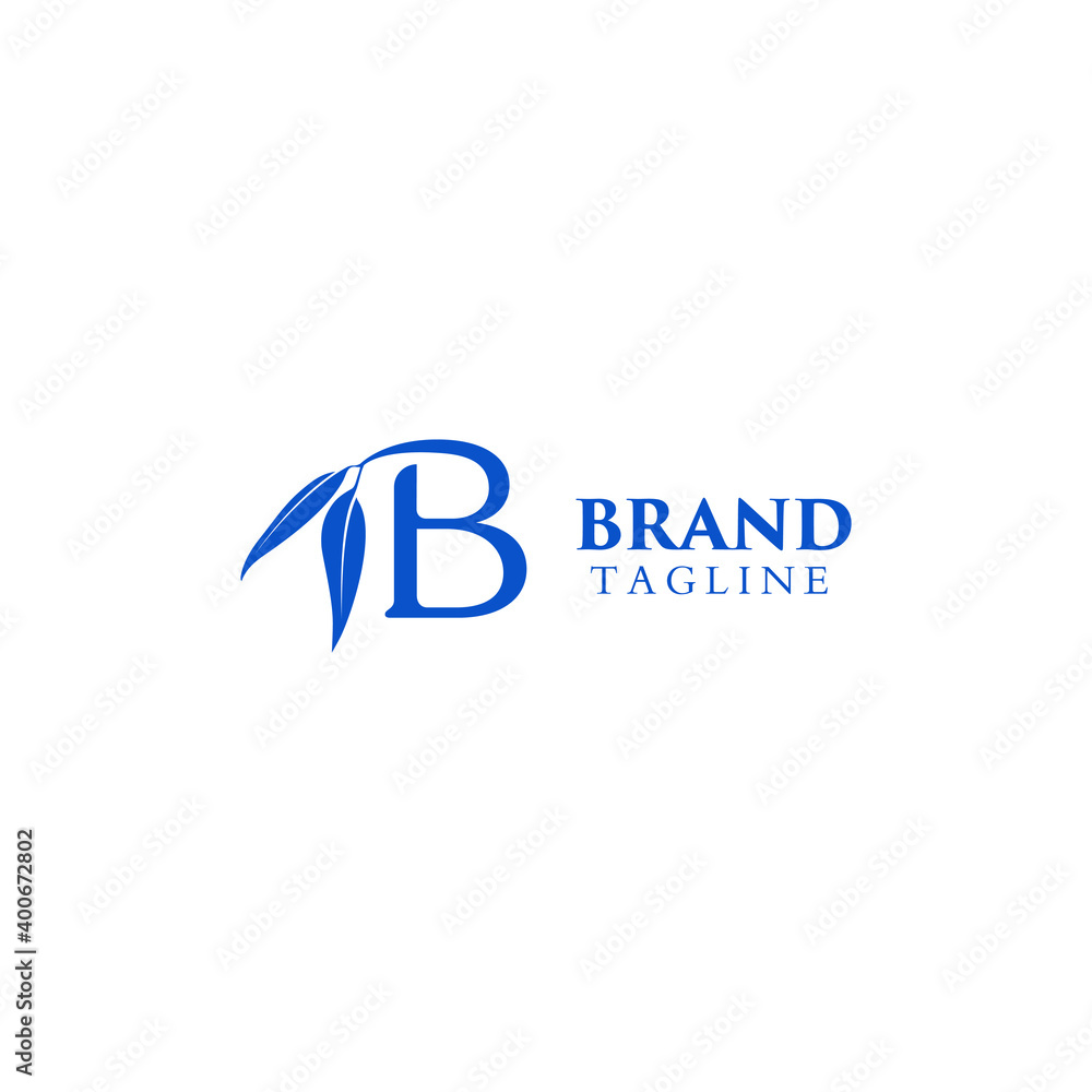 B Leaf Logo Vector B Leaf Logo Vector