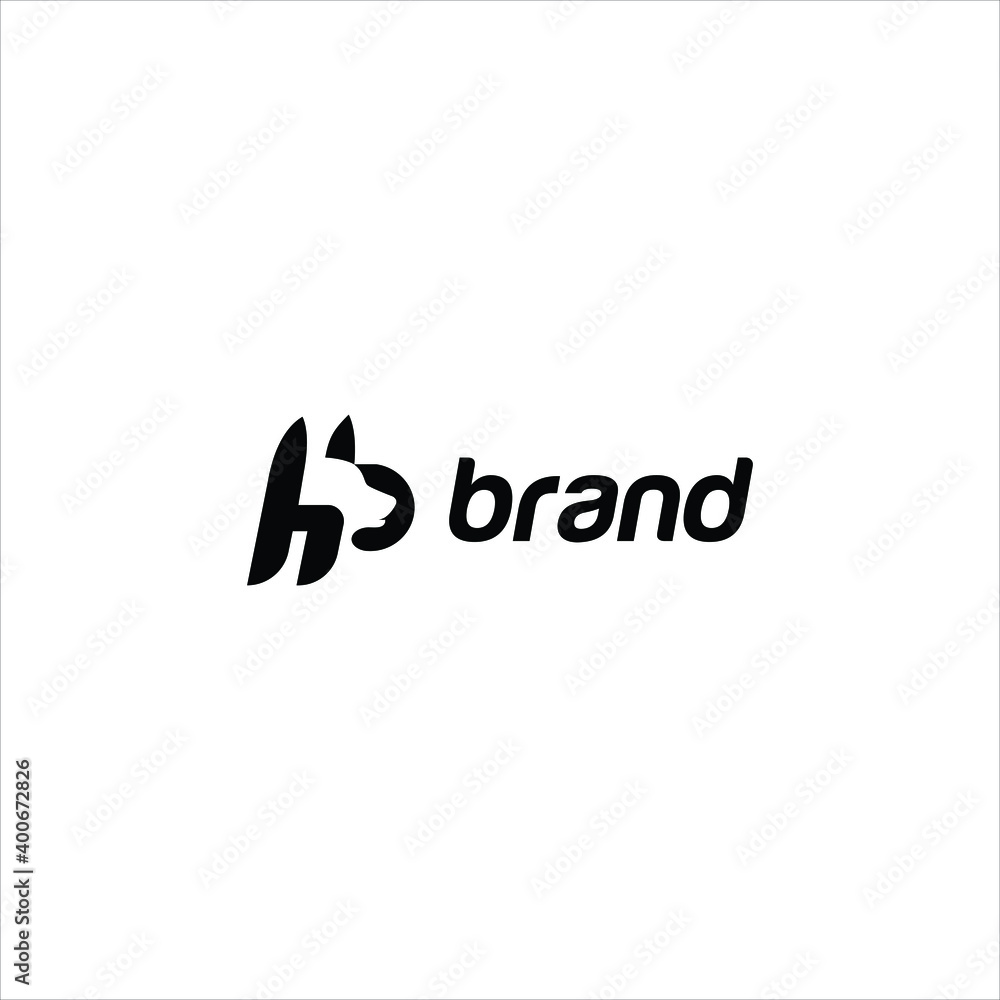 logo concept combination of letter hp with negative space forming a dog's head logo concept combination of letter hp with negative space forming a dog's head