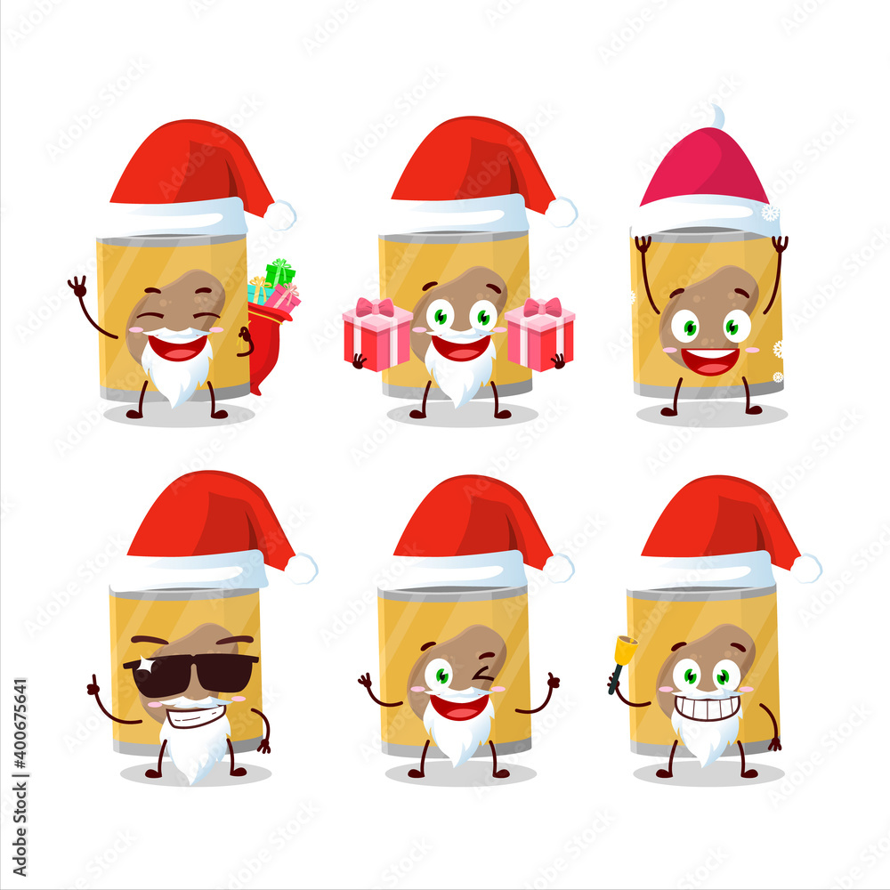Santa Claus emoticons with can of potato cartoon character Santa Claus emoticons with can of potato cartoon character