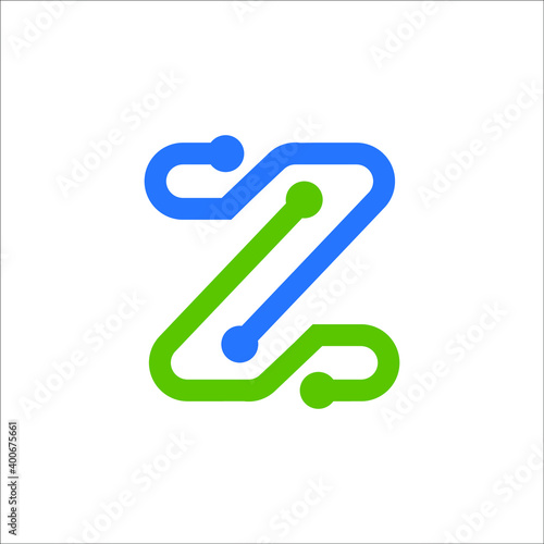 Letter Z circuit logo 