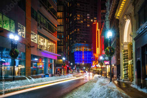 Boston city center at night © sborisov