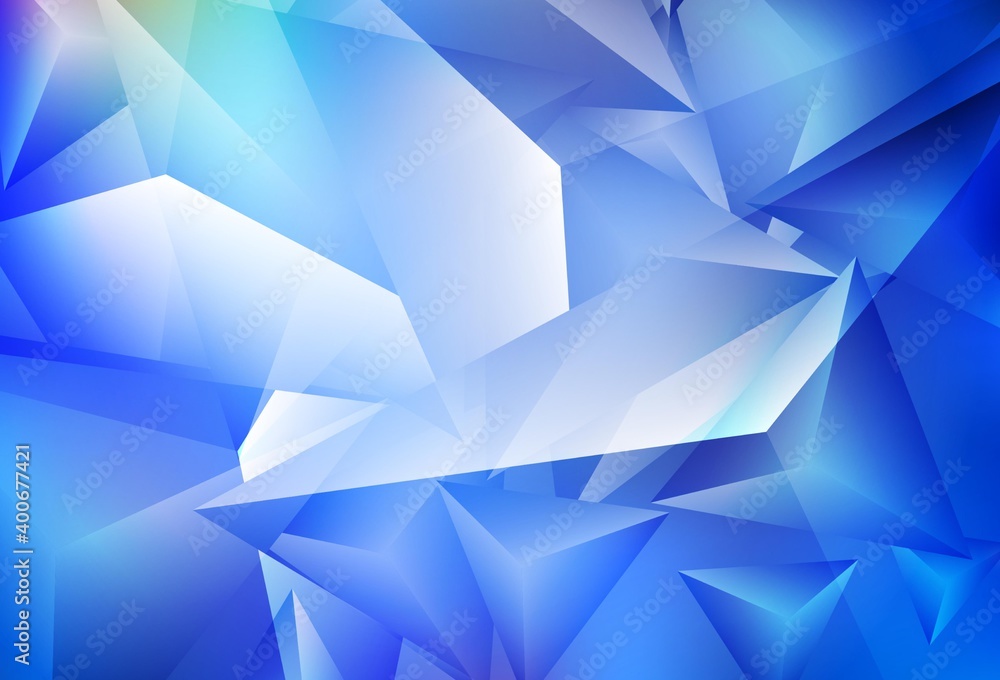 Fototapeta premium Light BLUE vector background with triangles.